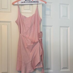 Princess Polly Dusty Pink Wrap Slip Mini Dress